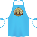 Free Kisses Animals Cow Monkey Giraffe Cotton Apron 100% Organic Turquoise