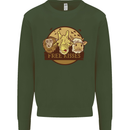 Free Kisses Animals Cow Monkey Giraffe Kids Sweatshirt Jumper Forest Green