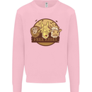 Free Kisses Animals Cow Monkey Giraffe Kids Sweatshirt Jumper Light Pink