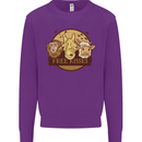 Free Kisses Animals Cow Monkey Giraffe Kids Sweatshirt Jumper Purple
