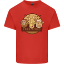 Free Kisses Animals Cow Monkey Giraffe Kids T-Shirt Childrens Red