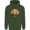 Free Kisses Animals Cow Monkey Giraffe Mens 80% Cotton Hoodie Forest Green