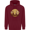 Free Kisses Animals Cow Monkey Giraffe Mens 80% Cotton Hoodie Maroon