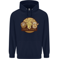 Free Kisses Animals Cow Monkey Giraffe Mens 80% Cotton Hoodie Navy Blue