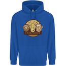 Free Kisses Animals Cow Monkey Giraffe Mens 80% Cotton Hoodie Royal Blue