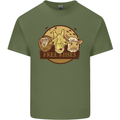 Free Kisses Animals Cow Monkey Giraffe Mens Cotton T-Shirt Tee Top Military Green