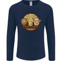 Free Kisses Animals Cow Monkey Giraffe Mens Long Sleeve T-Shirt Navy Blue