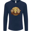 Free Kisses Animals Cow Monkey Giraffe Mens Long Sleeve T-Shirt Navy Blue