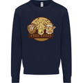 Free Kisses Animals Cow Monkey Giraffe Mens Sweatshirt Jumper Navy Blue