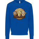Free Kisses Animals Cow Monkey Giraffe Mens Sweatshirt Jumper Royal Blue