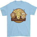 Free Kisses Animals Cow Monkey Giraffe Mens T-Shirt 100% Cotton Light Blue