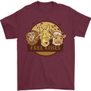 Free Kisses Animals Cow Monkey Giraffe Mens T-Shirt 100% Cotton Maroon