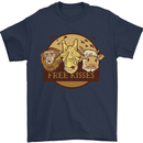 Free Kisses Animals Cow Monkey Giraffe Mens T-Shirt 100% Cotton Navy Blue