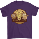 Free Kisses Animals Cow Monkey Giraffe Mens T-Shirt 100% Cotton Purple