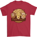 Free Kisses Animals Cow Monkey Giraffe Mens T-Shirt 100% Cotton Red