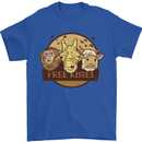 Free Kisses Animals Cow Monkey Giraffe Mens T-Shirt 100% Cotton Royal Blue