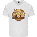 Free Kisses Animals Cow Monkey Giraffe Mens V-Neck Cotton T-Shirt White