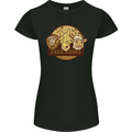 Free Kisses Animals Cow Monkey Giraffe Womens Petite Cut T-Shirt Black