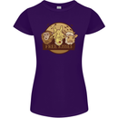 Free Kisses Animals Cow Monkey Giraffe Womens Petite Cut T-Shirt Purple