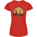 Free Kisses Animals Cow Monkey Giraffe Womens Petite Cut T-Shirt Red