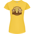 Free Kisses Animals Cow Monkey Giraffe Womens Petite Cut T-Shirt Yellow