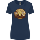 Free Kisses Animals Cow Monkey Giraffe Womens Wider Cut T-Shirt Navy Blue