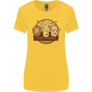 Free Kisses Animals Cow Monkey Giraffe Womens Wider Cut T-Shirt Yellow