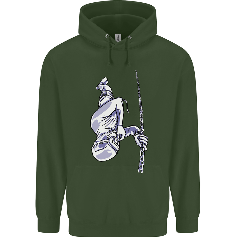 Freediving Chain Diver Scuba Diving Childrens Kids Hoodie Forest Green