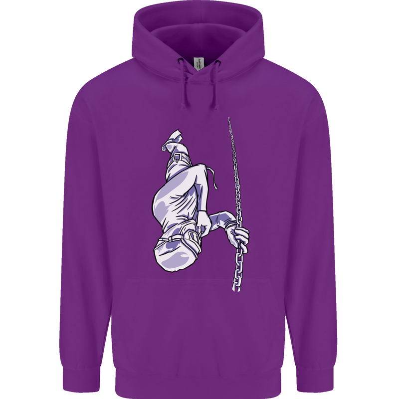 Freediving Chain Diver Scuba Diving Childrens Kids Hoodie Purple