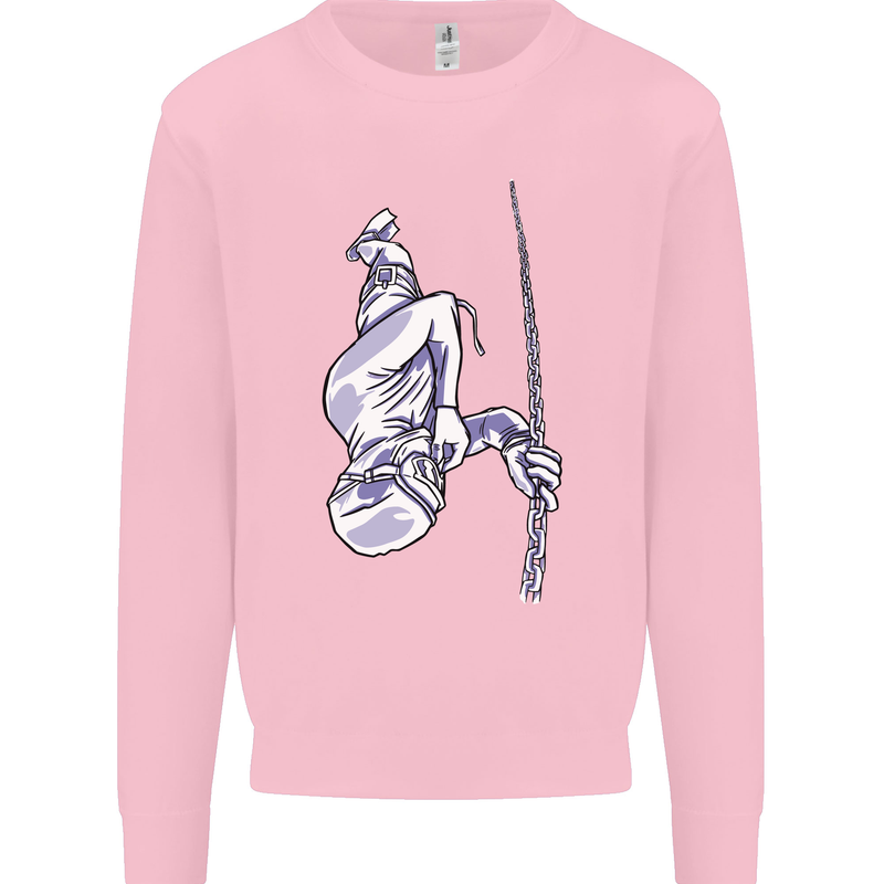 Freediving Chain Diver Scuba Diving Kids Sweatshirt Jumper Light Pink