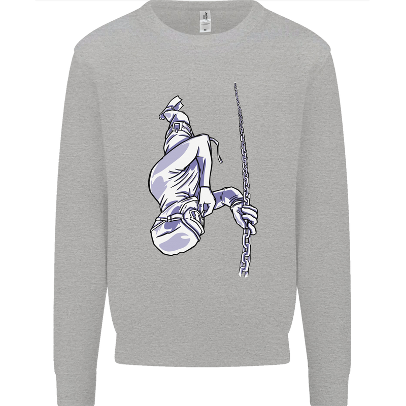 Freediving Chain Diver Scuba Diving Kids Sweatshirt Jumper Sports Grey