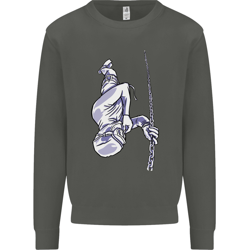 Freediving Chain Diver Scuba Diving Kids Sweatshirt Jumper Storm Grey