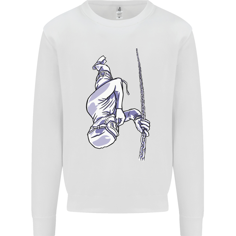 Freediving Chain Diver Scuba Diving Kids Sweatshirt Jumper White