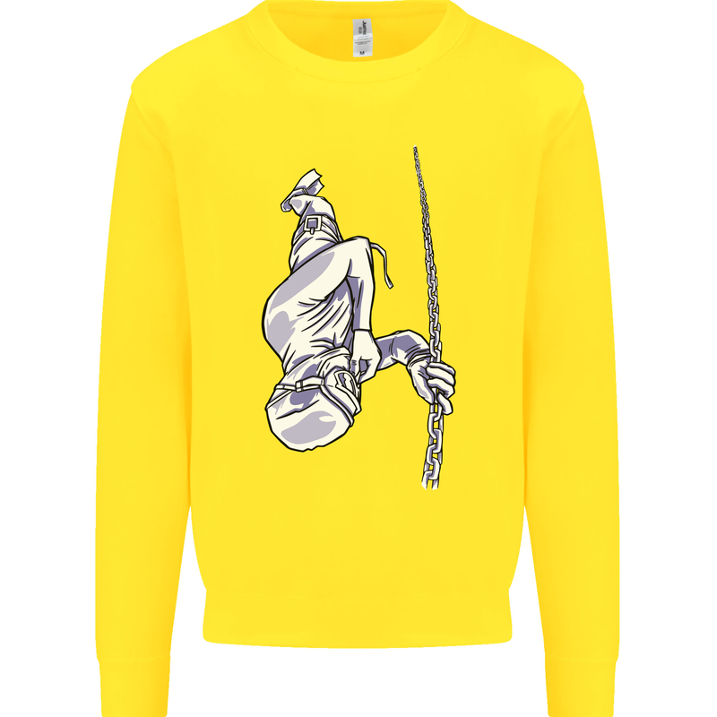 Freediving Chain Diver Scuba Diving Kids Sweatshirt Jumper Yellow