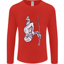 Freediving Chain Diver Scuba Diving Mens Long Sleeve T-Shirt Red
