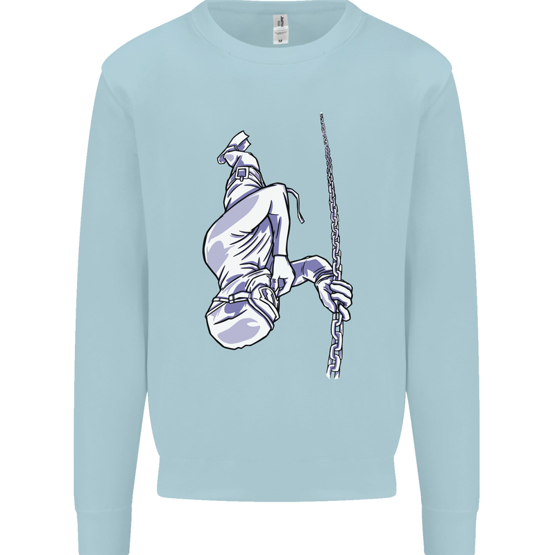 Freediving Chain Diver Scuba Diving Mens Sweatshirt Jumper Light Blue