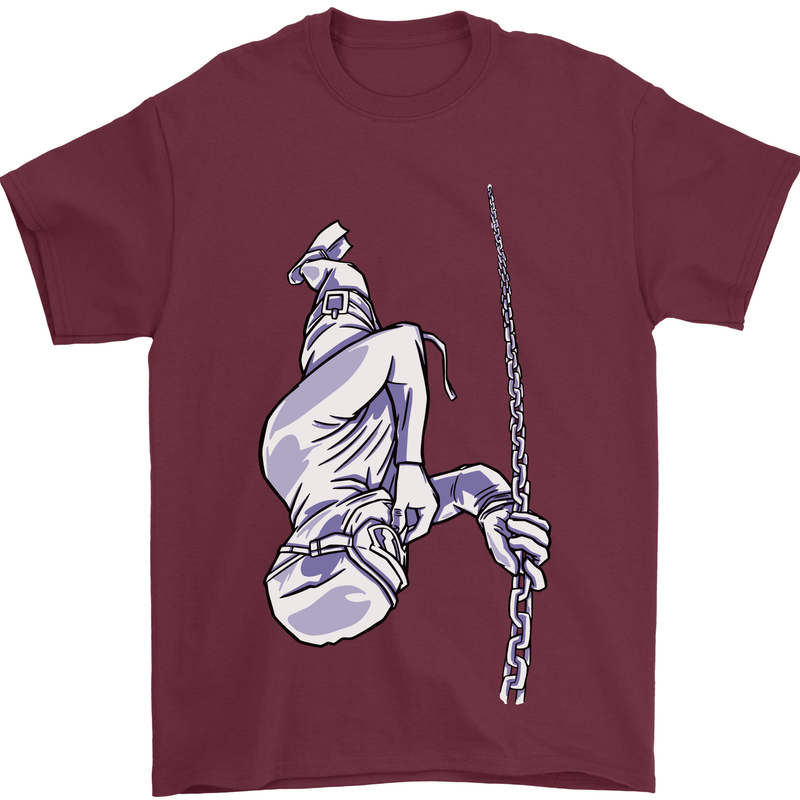 Freediving Chain Diver Scuba Diving Mens T-Shirt Cotton Gildan Maroon