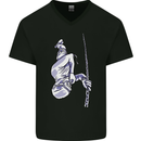 Freediving Chain Diver Scuba Diving Mens V-Neck Cotton T-Shirt Black