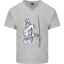 Freediving Chain Diver Scuba Diving Mens V-Neck Cotton T-Shirt Sports Grey