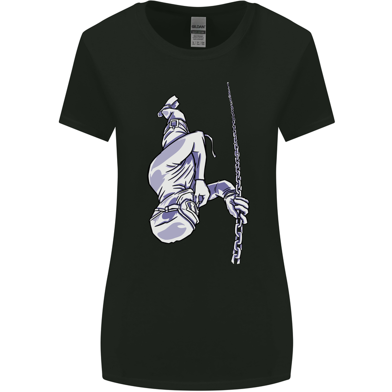 Freediving Chain Diver Scuba Diving Womens Wider Cut T-Shirt Black