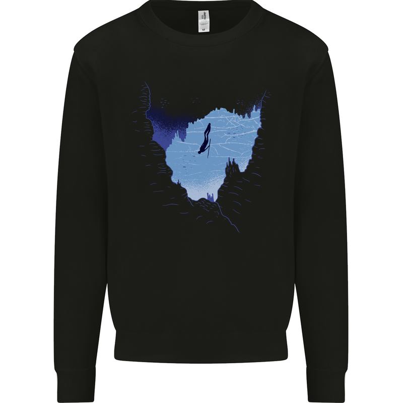 Freediving Diver Scuba Diving Kids Sweatshirt Jumper Black