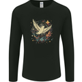 Freedom Dove in a Cosmic Wreath Peace Love Mens Long Sleeve T-Shirt Black
