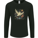 Freedom Dove in a Cosmic Wreath Peace Love Mens Long Sleeve T-Shirt Black