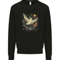 Freedom Dove in a Cosmic Wreath Peace Love Mens Sweatshirt Jumper Black