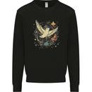 Freedom Dove in a Cosmic Wreath Peace Love Mens Sweatshirt Jumper Black