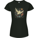 Freedom Dove in a Cosmic Wreath Peace Love Womens Petite Cut T-Shirt Black