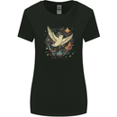 Freedom Dove in a Cosmic Wreath Peace Love Womens Wider Cut T-Shirt Black