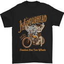 Freedom Has Two Wheels Motorcycle Biker Mens T-Shirt Cotton Gildan Black