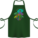 Freedom Is a State of Mind Magic Mushrooms Cotton Apron 100% Organic Forest Green