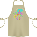 Freedom Is a State of Mind Magic Mushrooms Cotton Apron 100% Organic Khaki